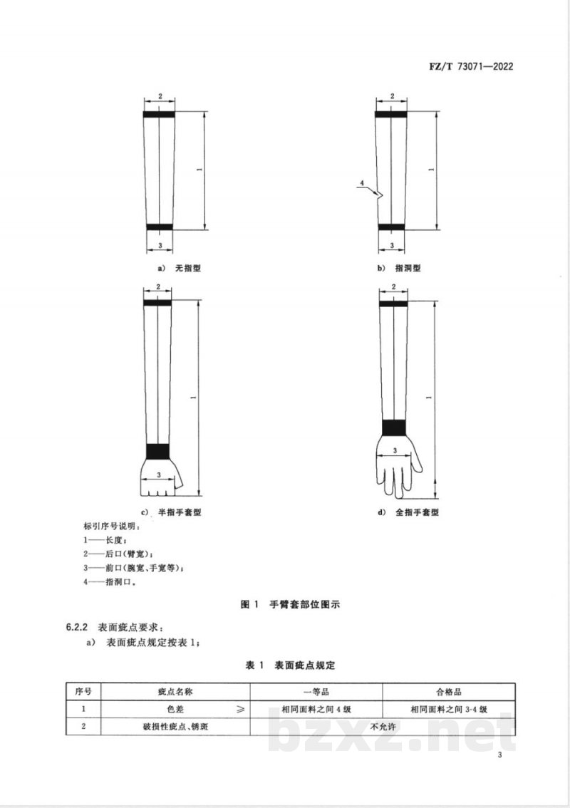 FZ/T 73071-2022针织手臂套 FZ/T 73071-2022针织手臂套