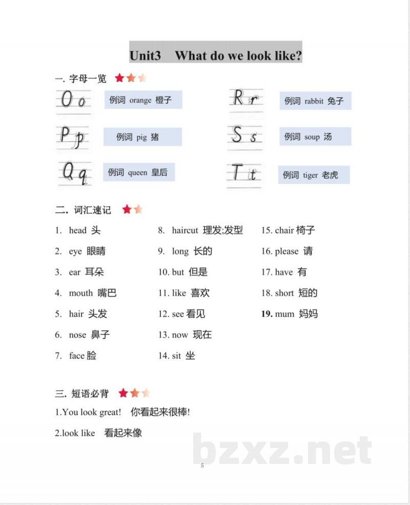 三年级上册英语沪教牛津版知识清单 三年级上册英语沪教牛津版知识清单