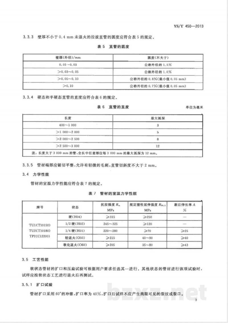 YS/T 450-2013冰箱用高清洁度铜管 YS/T 450-2013冰箱用高清洁度铜管