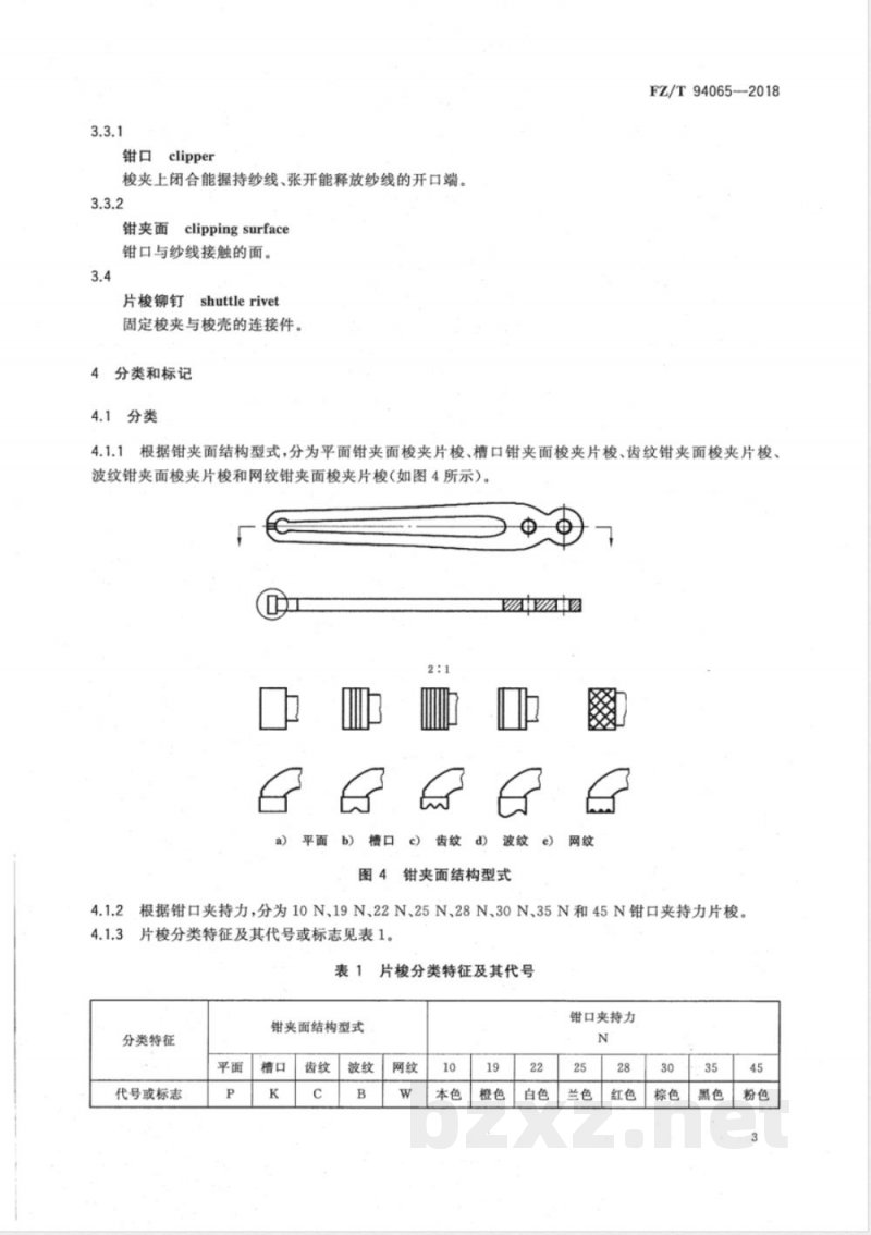 FZ/T 94065-2018片梭织机用片梭 FZ/T 94065-2018片梭织机用片梭
