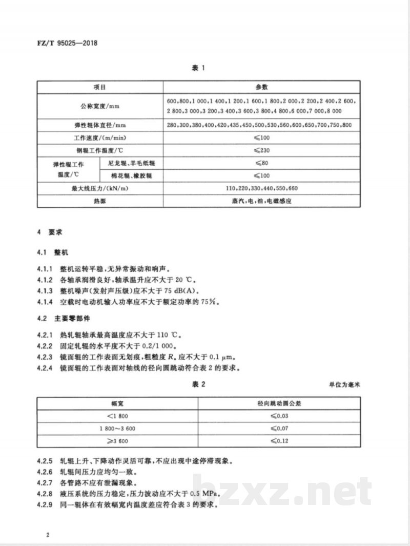FZ/T 95025-2018印染用轧光机 FZ/T 95025-2018印染用轧光机