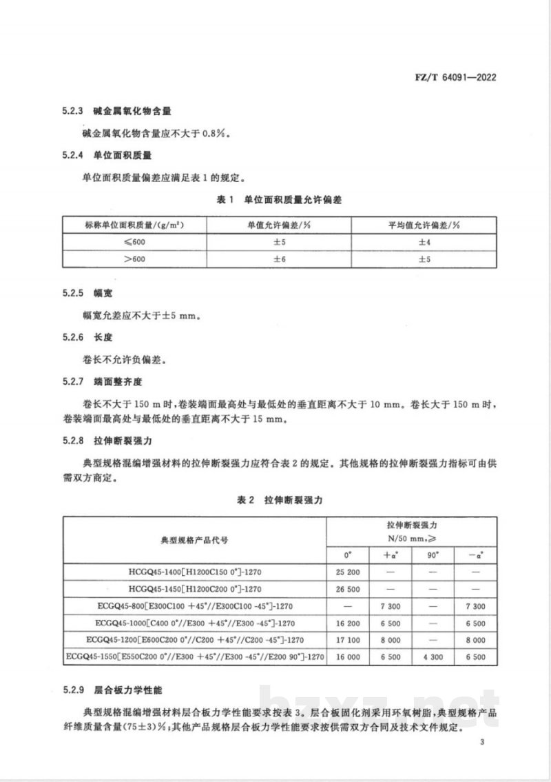 FZ/T 64091-2022碳/玻混编经编多轴向增强材料 FZ/T 64091-2022碳/玻混编经编多轴向增强材料