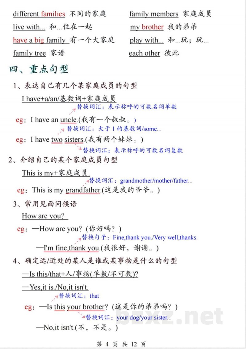 三年级（上）英语知识点汇总