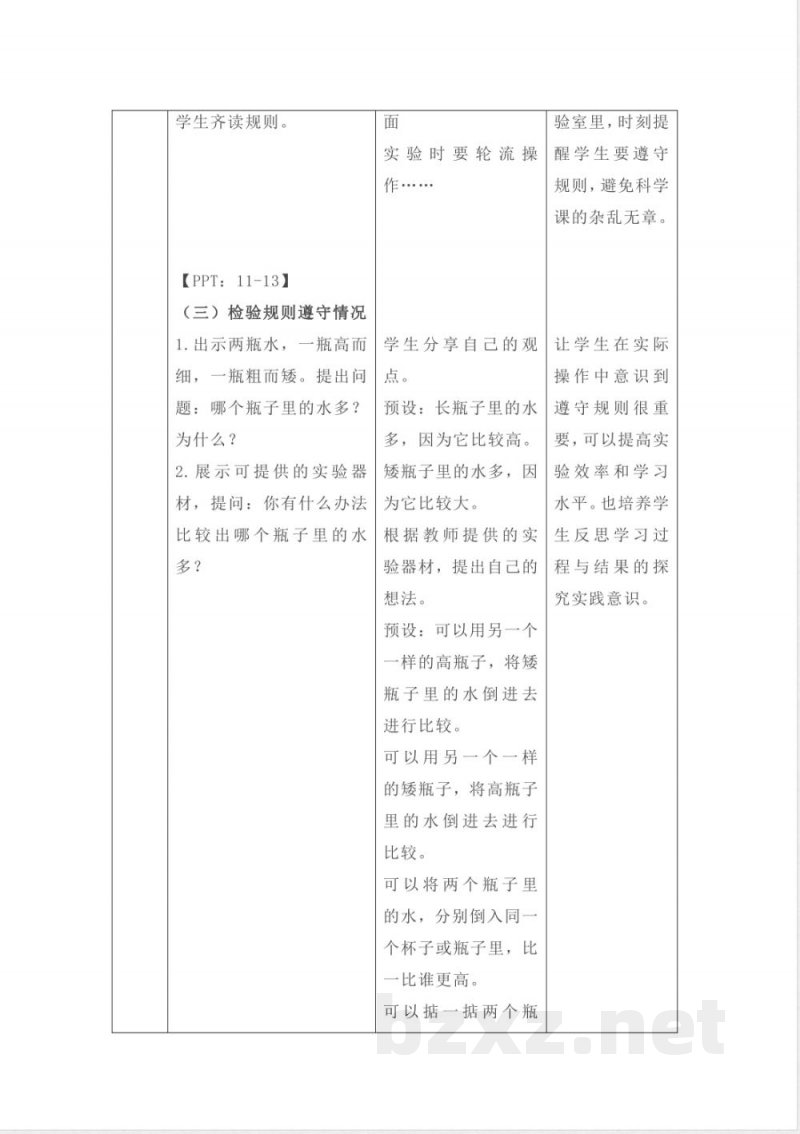 1.3 上好科学课 教案 2025苏教版科学一年级上册