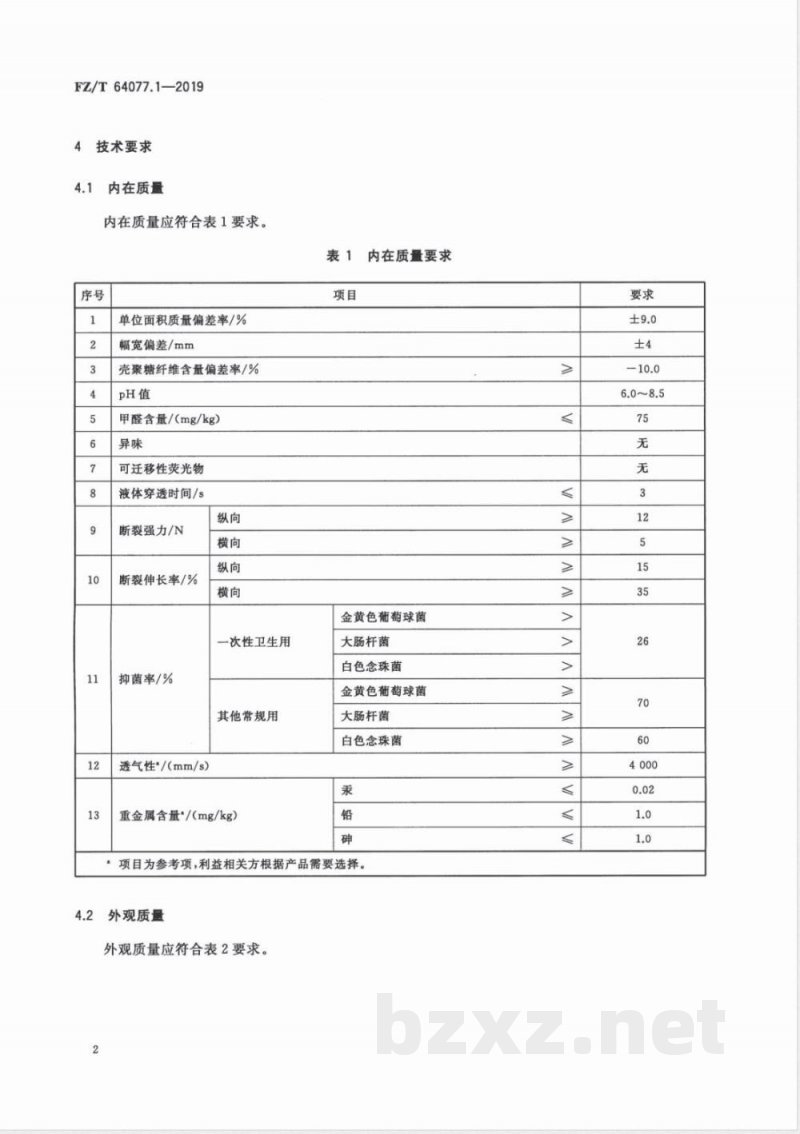 FZ/T 64077.1-2019壳聚糖纤维非织造布第1部分:热风非织造布 FZ/T 64077.1-2019壳聚糖纤维非织造布第1部分:热风非织造布