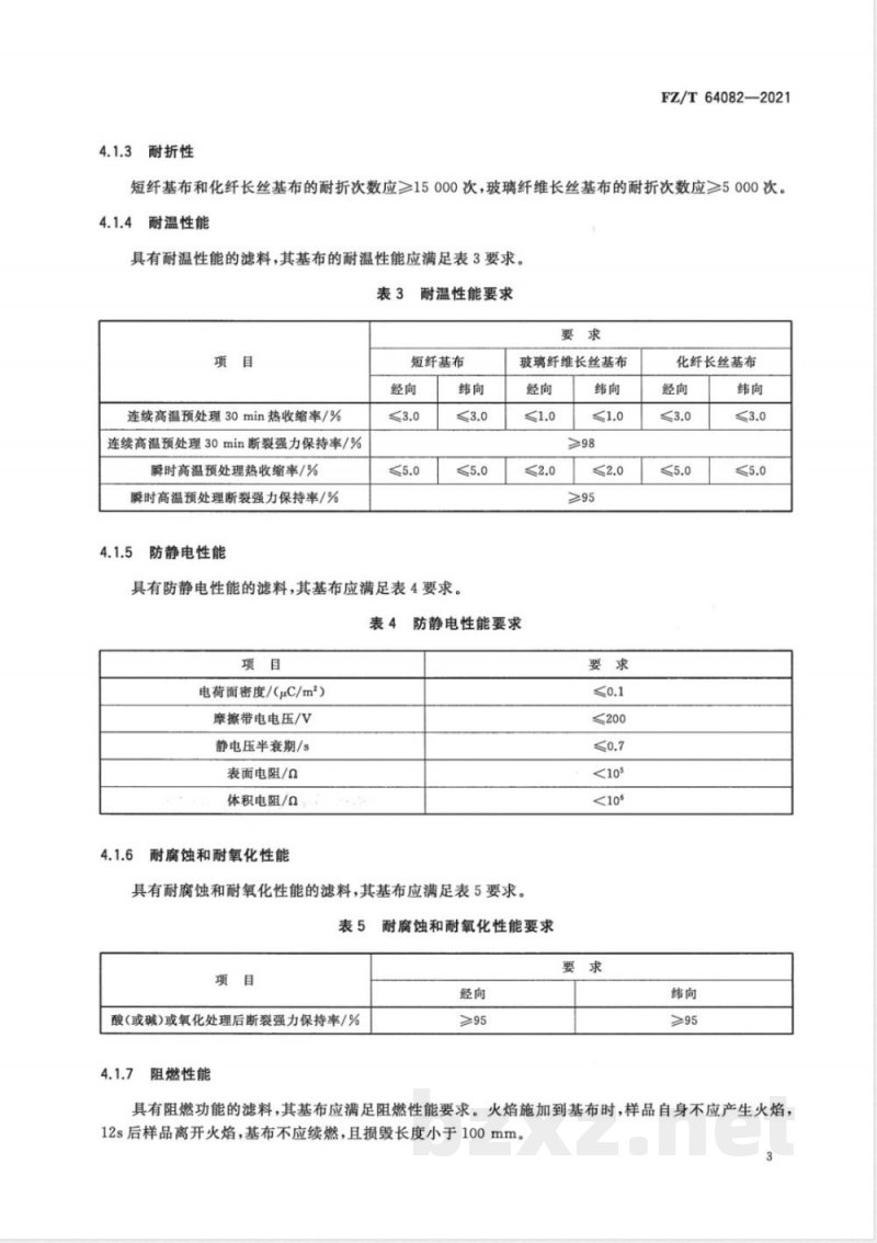 FZ/T 64082-2021滤料用基布 FZ/T 64082-2021滤料用基布