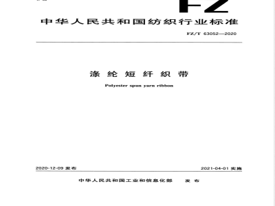 FZ/T 63052-2020涤纶短纤织带 