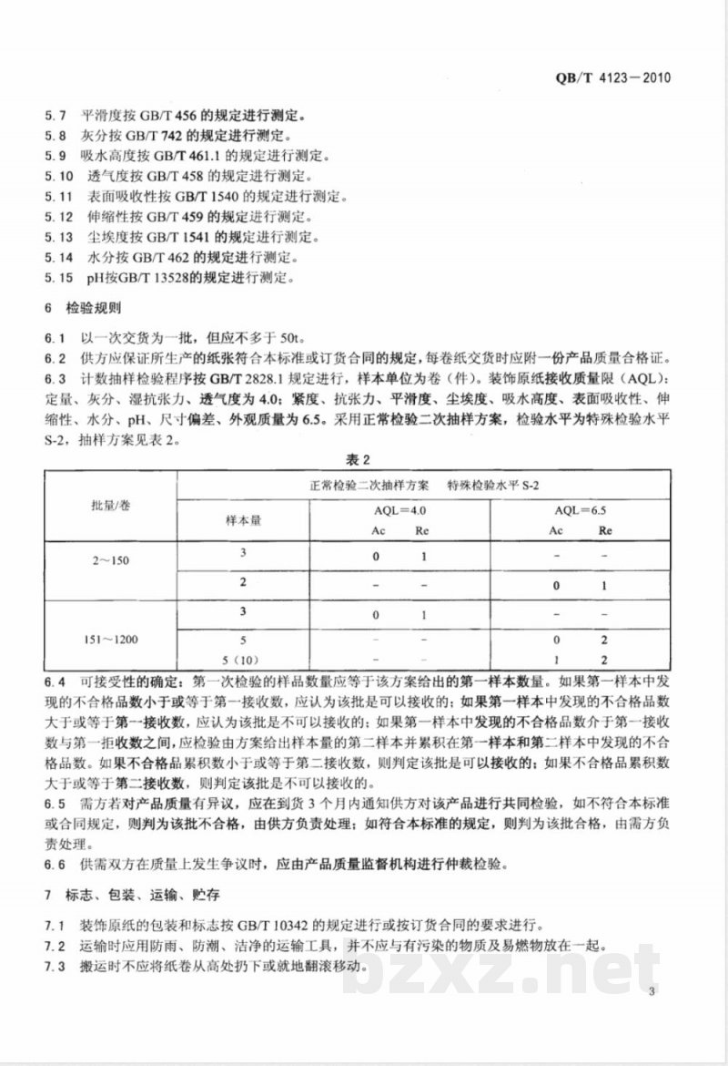 QB/T 4123-2010装饰原纸 