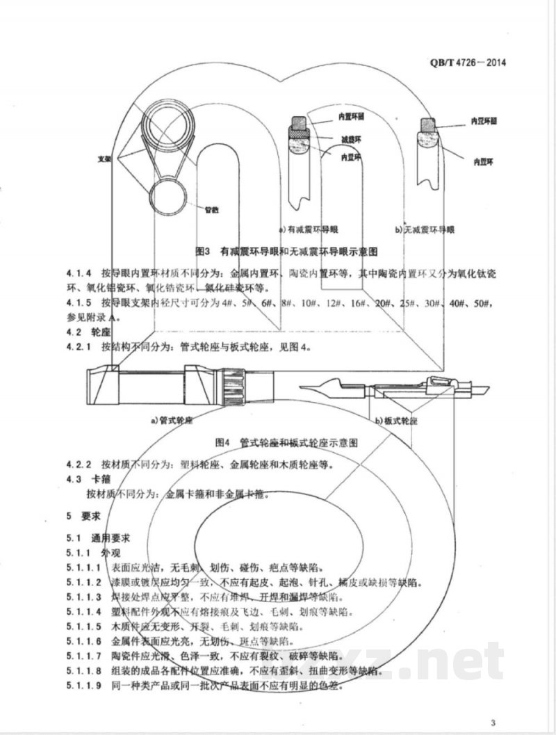 QB/T 4726-2014钓鱼竿配件 导眼 轮座 卡箍 QB/T 4726-2014钓鱼竿配件 导眼 轮座 卡箍