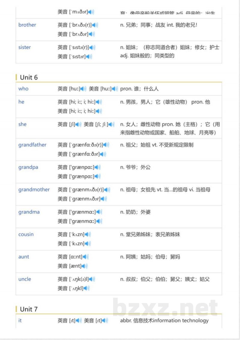 湘少版三年级起点小学英语三年级上(英语单词表) 湘少版三年级起点小学英语三年级上(英语单词表)