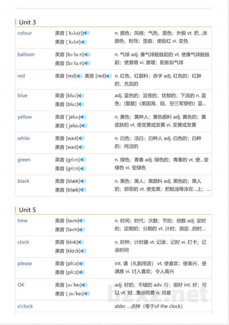 湘少版三年级起点小学英语三年级下(英语单词表) 湘少版三年级起点小学英语三年级下(英语单词表)