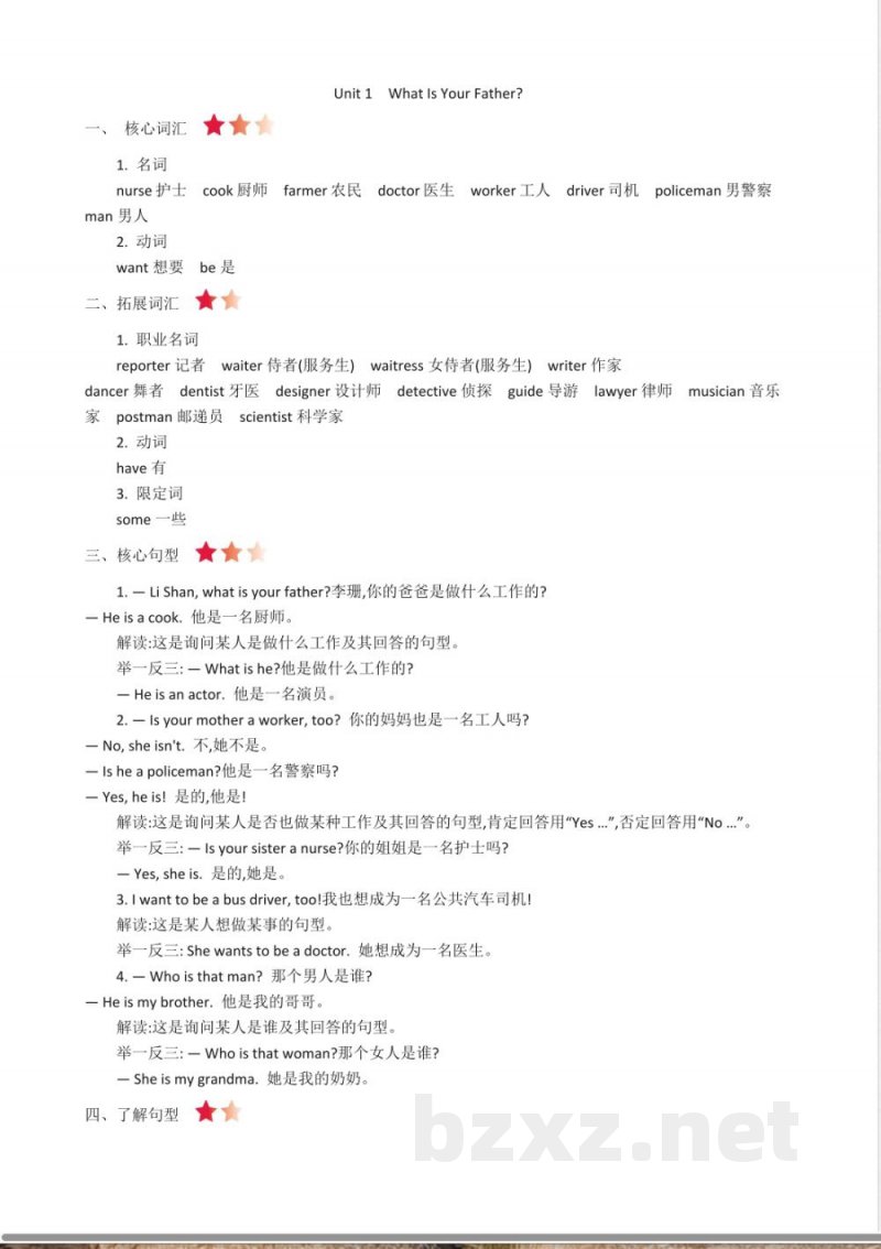 陕旅版英语四年级上册全册单元知识清单(2022年11月修订) 陕旅版英语四年级上册全册单元知识清单(2022年11月修订)