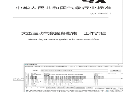 QX/T 274-2015大型活动气象服务指南 工作流程 