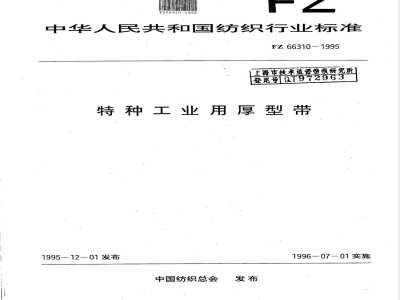 FZ/T 66310-1995特种工业用厚型带 