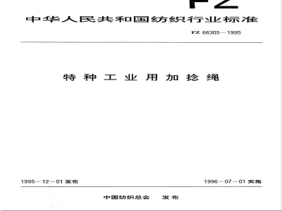 FZ/T 66305-1995特种工业用加捻绳 