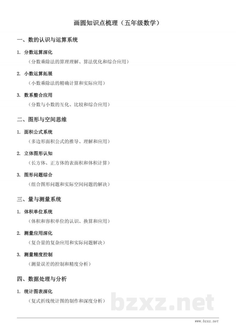 画圆知识点梳理（苏教版五年级下册）