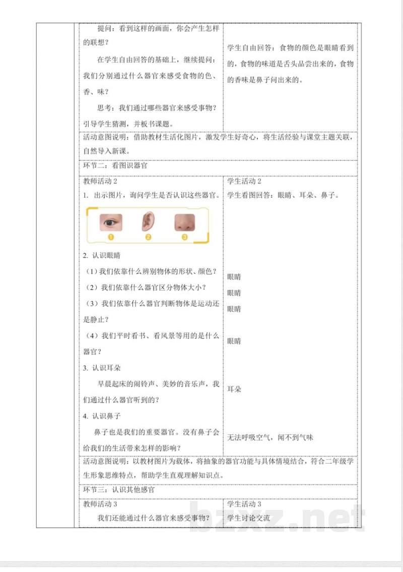 2.5《认识感觉器官》教案 2025科学粤教粤科版二年级上册 2.5《认识感觉器官》教案 2025科学粤教粤科版二年级上册
