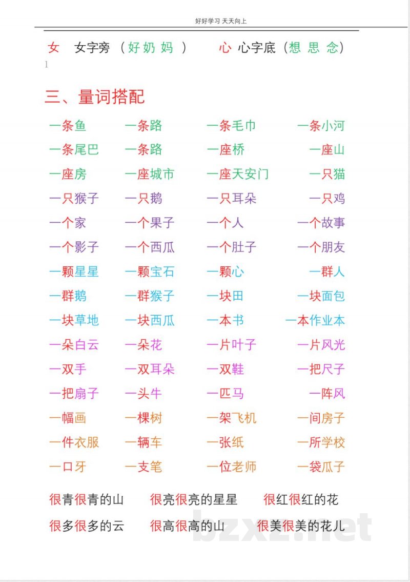 一年级上册语文知识点归纳网红版