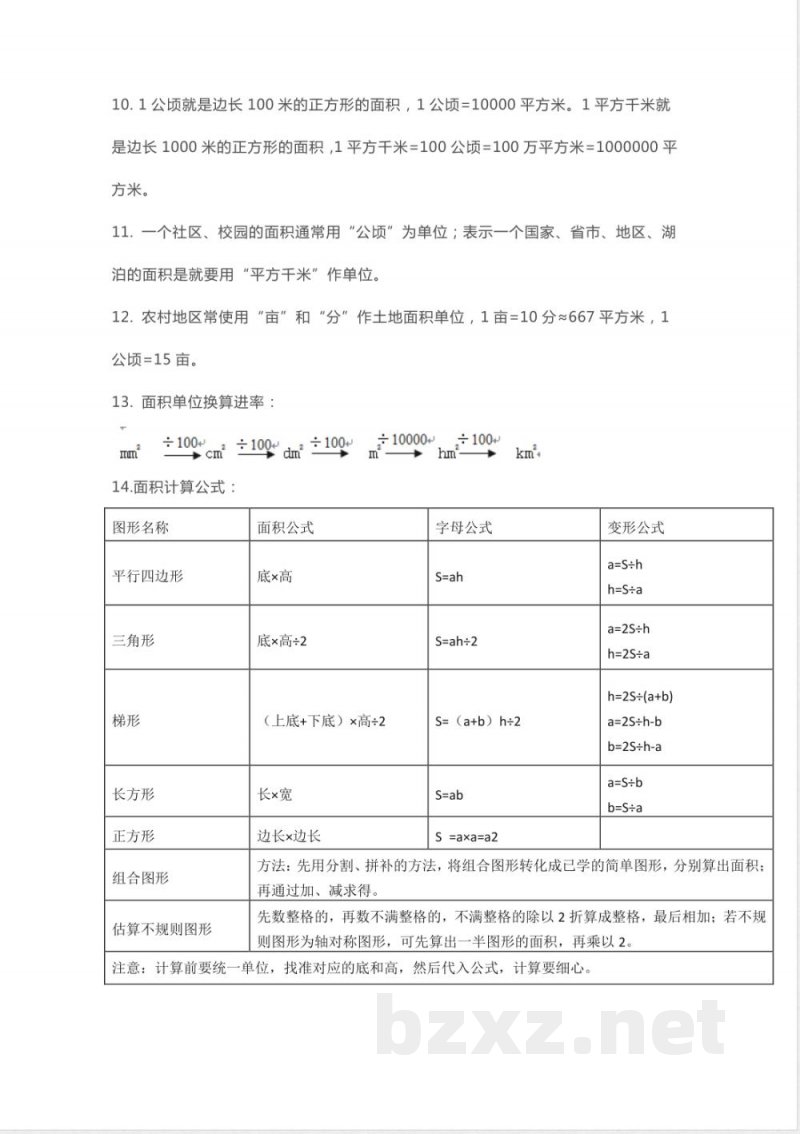 苏教版数学 五年级 上册 知识点