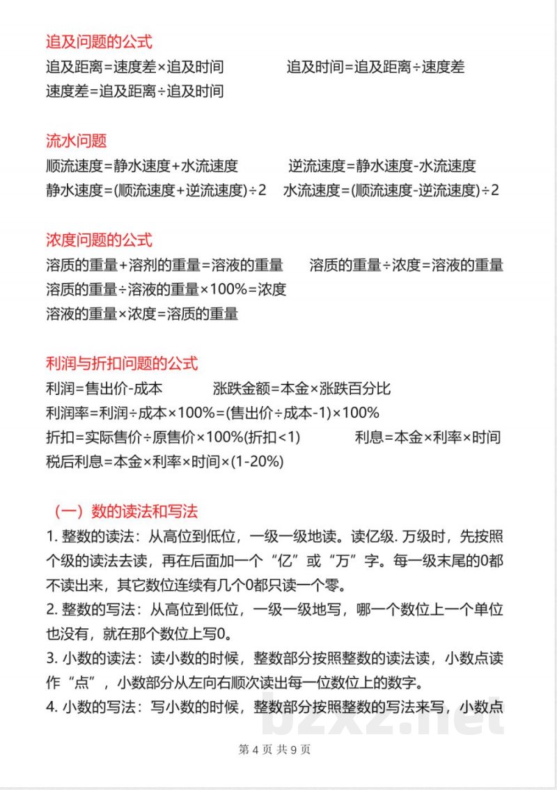 六年级下册数学知识点总结 六年级下册数学知识点总结