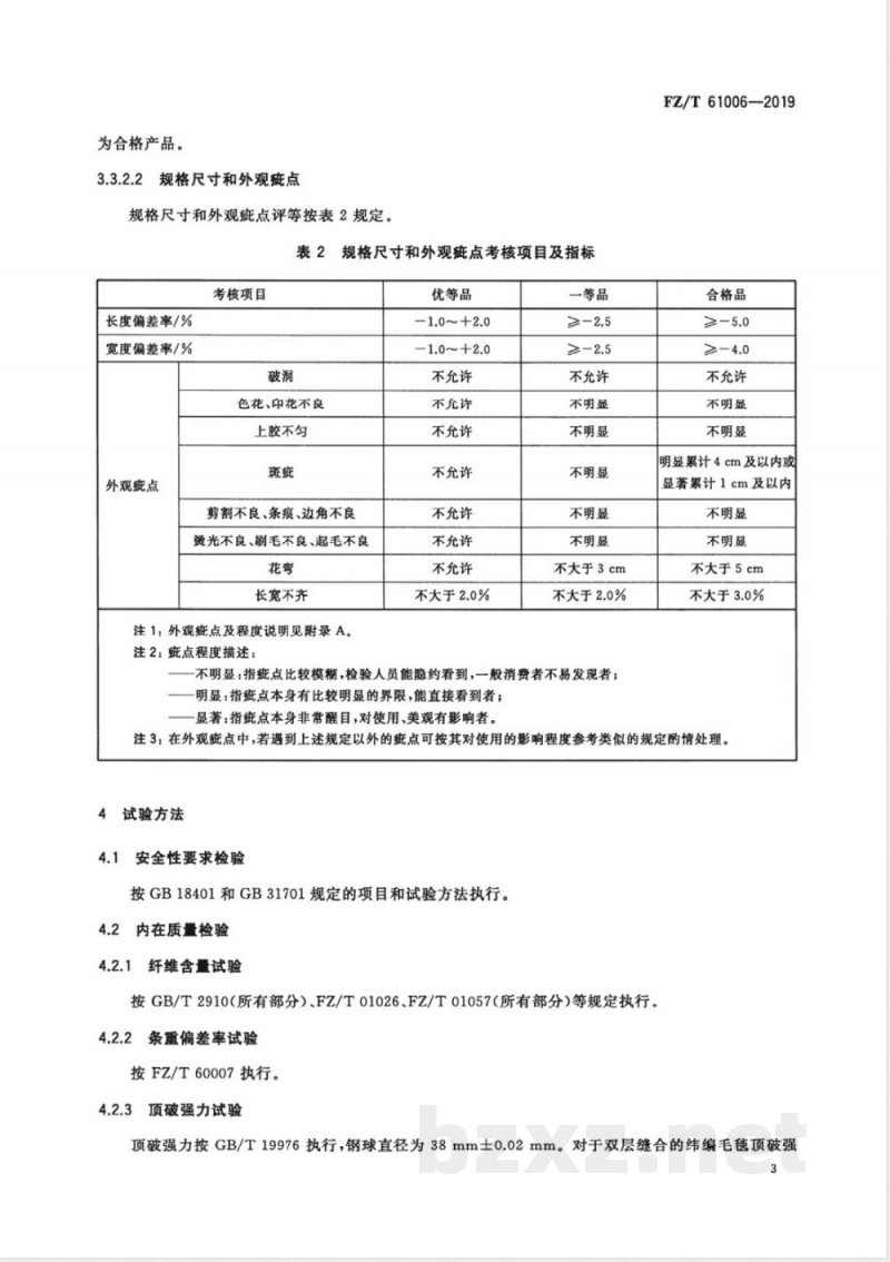 FZ/T 61006-2019纬编腈纶毛毯 