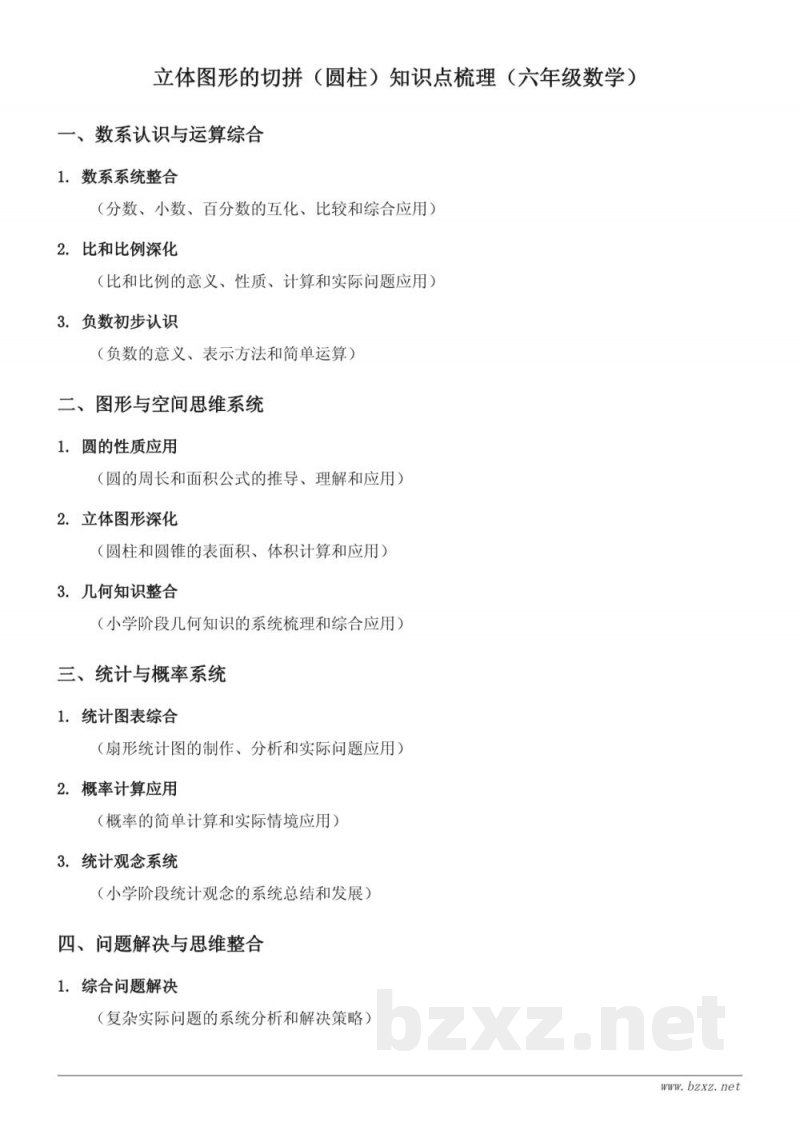 立体图形的切拼(圆柱)知识点梳理(苏教版六年级下册) 立体图形的切拼(圆柱)知识点梳理(苏教版六年级下册)