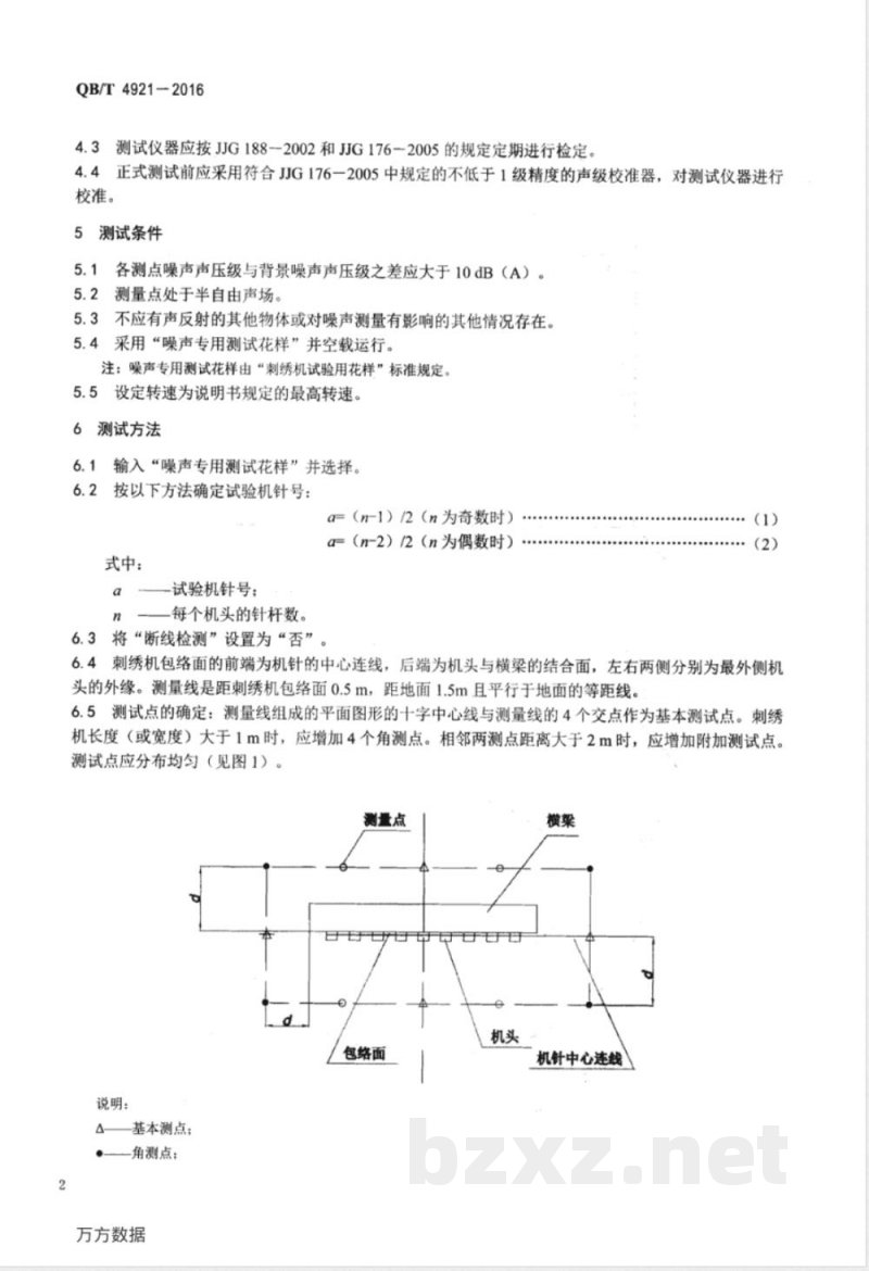 QB/T 4921-2016工业用刺绣机 噪声声压级试验方法 QB/T 4921-2016工业用刺绣机 噪声声压级试验方法