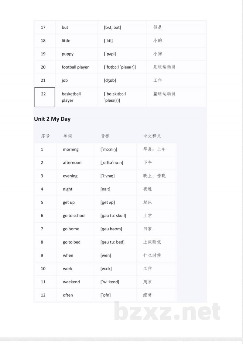 五年级上册英语2019版单词表