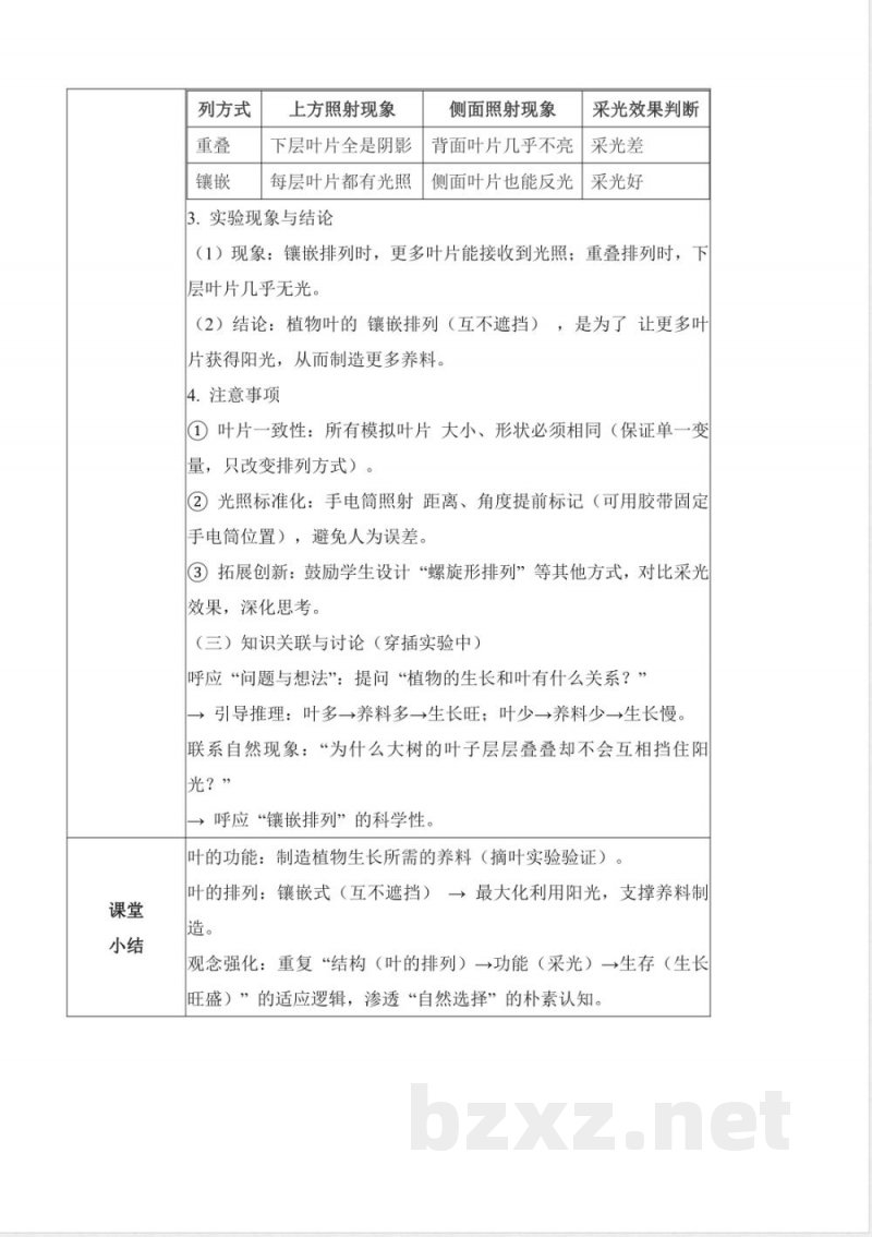 1.5 植物的叶(教学设计)科学粤教粤科版三年级上册(新教材) 1.5 植物的叶(教学设计)科学粤教粤科版三年级上册(新教材)