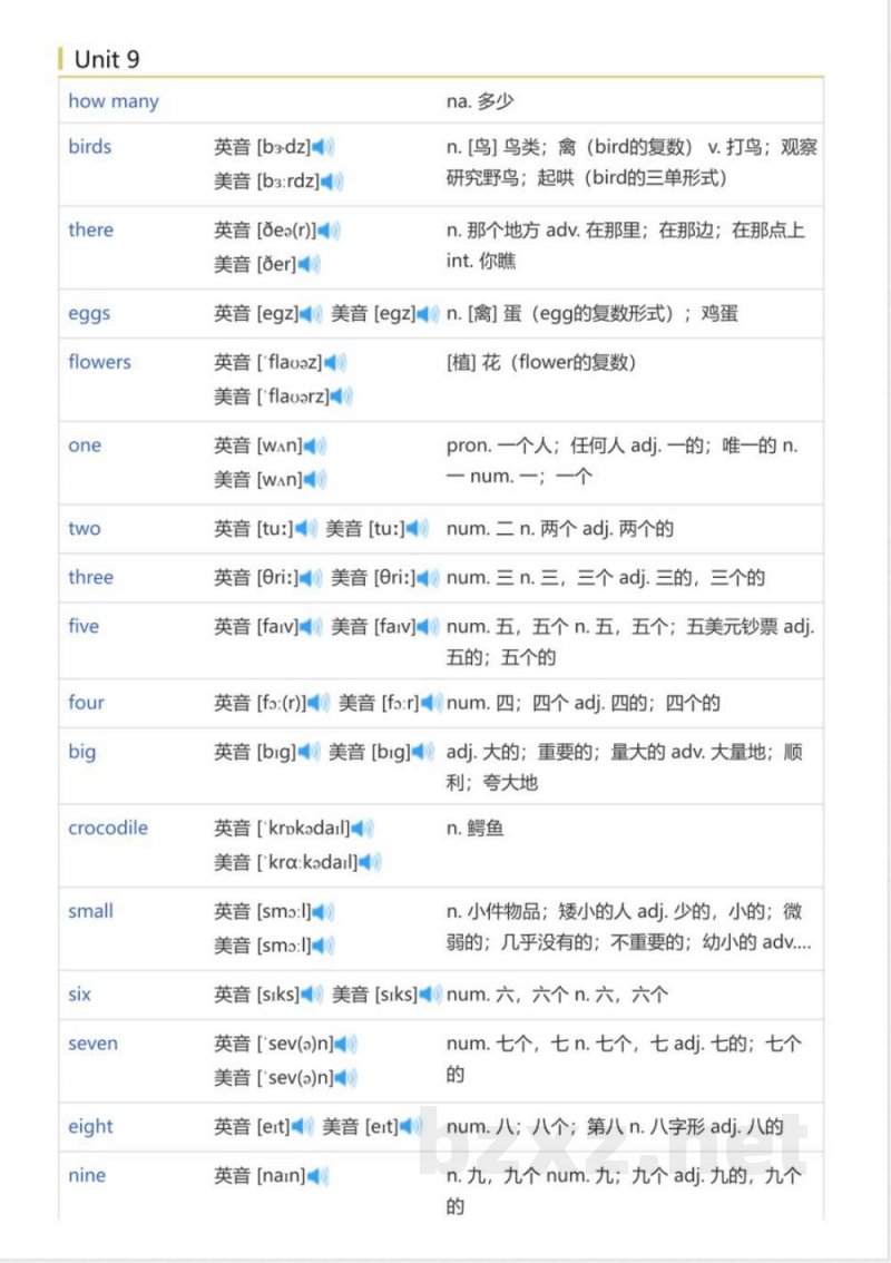 北师大版三年级起点小学英语三年级下(英语单词表) 北师大版三年级起点小学英语三年级下(英语单词表)