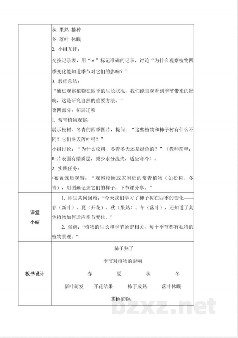 2.7 柿子熟了(教学设计)科学青岛版二年级上册(新教材) 2.7 柿子熟了(教学设计)科学青岛版二年级上册(新教材)