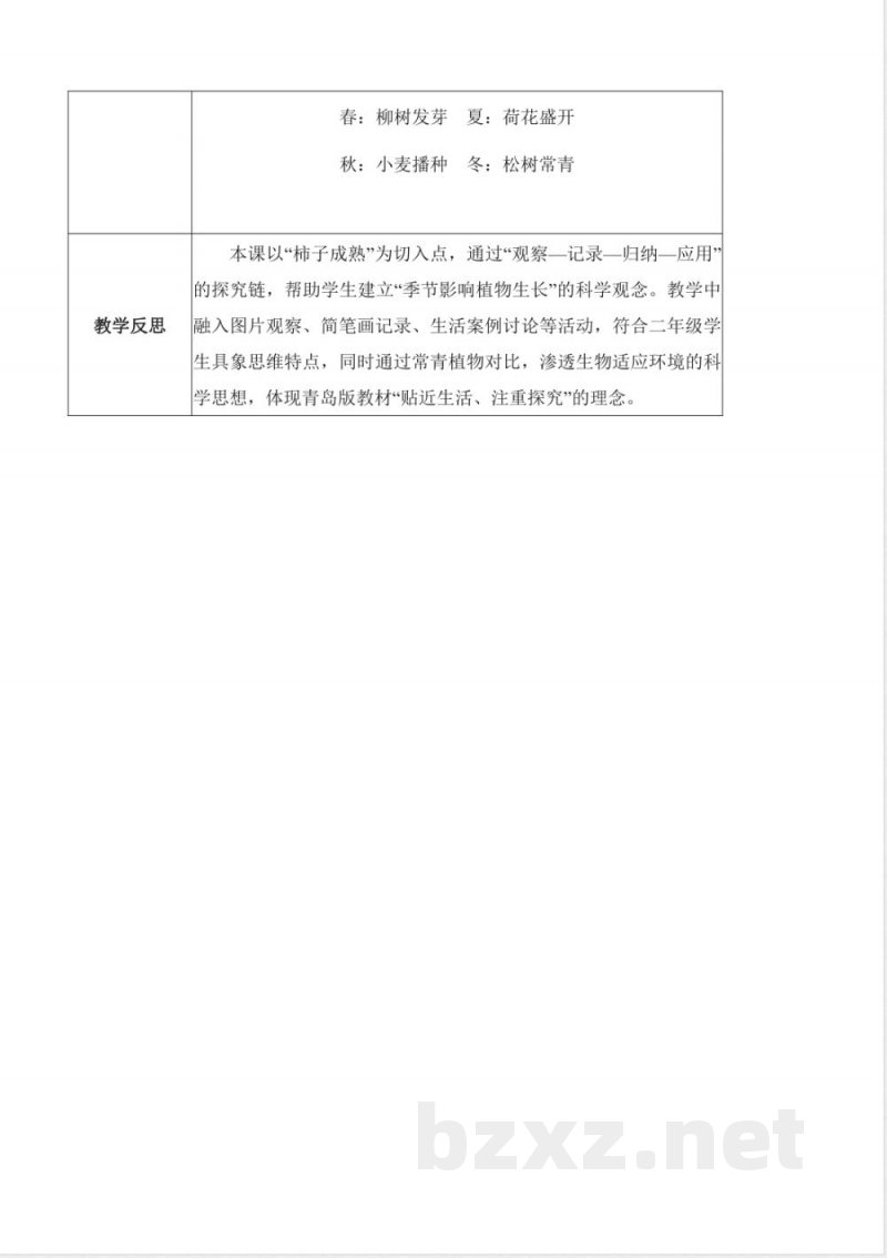 2.7 柿子熟了(教学设计)科学青岛版二年级上册(新教材) 2.7 柿子熟了(教学设计)科学青岛版二年级上册(新教材)