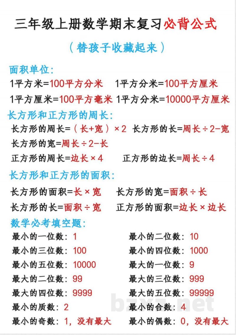 【三年级上册】数学必会知识点_满分资料专属