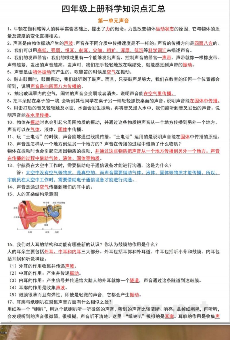 4803《四年级上册科学知识点汇总》教科版(1) 4803《四年级上册科学知识点汇总》教科版(1)