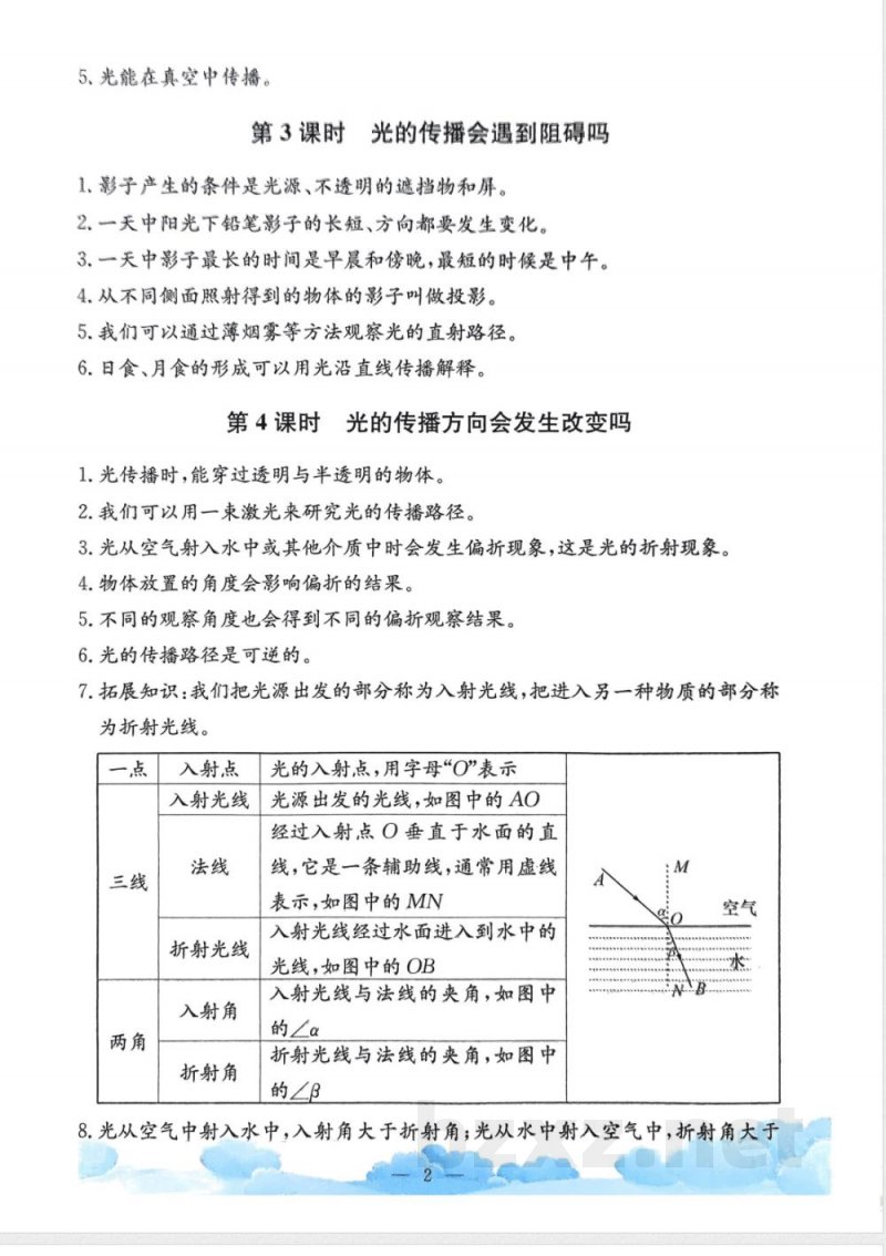 教科版25秋小学科学五年级上册单元知识整理 教科版25秋小学科学五年级上册单元知识整理