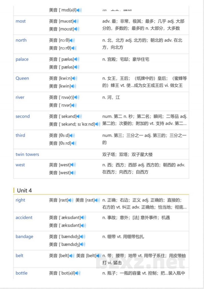 JOIN版剑桥小学英语六年级上册（英语单词表)