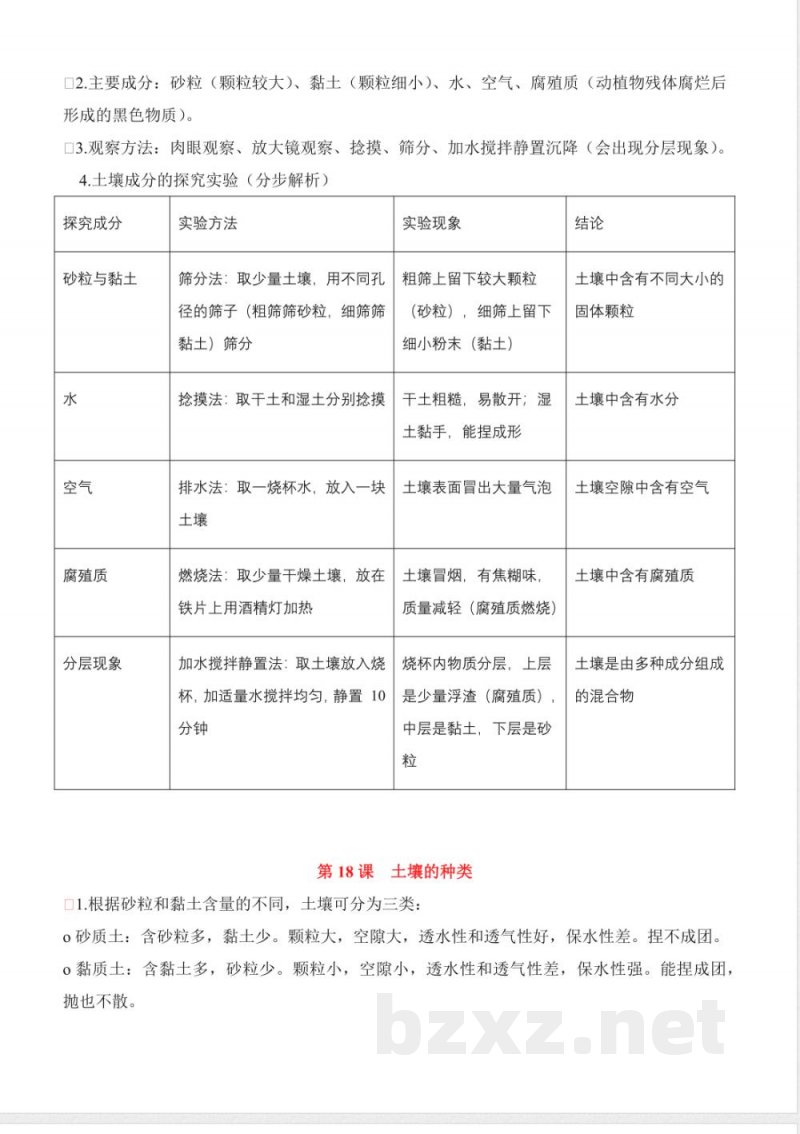第四单元 土壤(知识清单)科学湘科版三年级上册2025 第四单元 土壤(知识清单)科学湘科版三年级上册2025