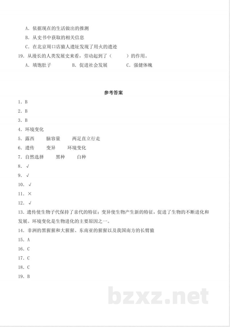 4.4 追根溯源(分层作业)科学大象版六年级上册 4.4 追根溯源(分层作业)科学大象版六年级上册
