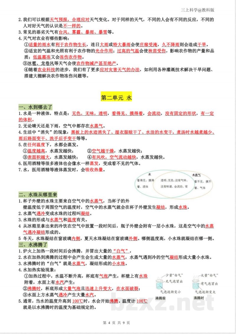 2025新版三年级上册科学知识点汇总(无水印) 2025新版三年级上册科学知识点汇总(无水印)