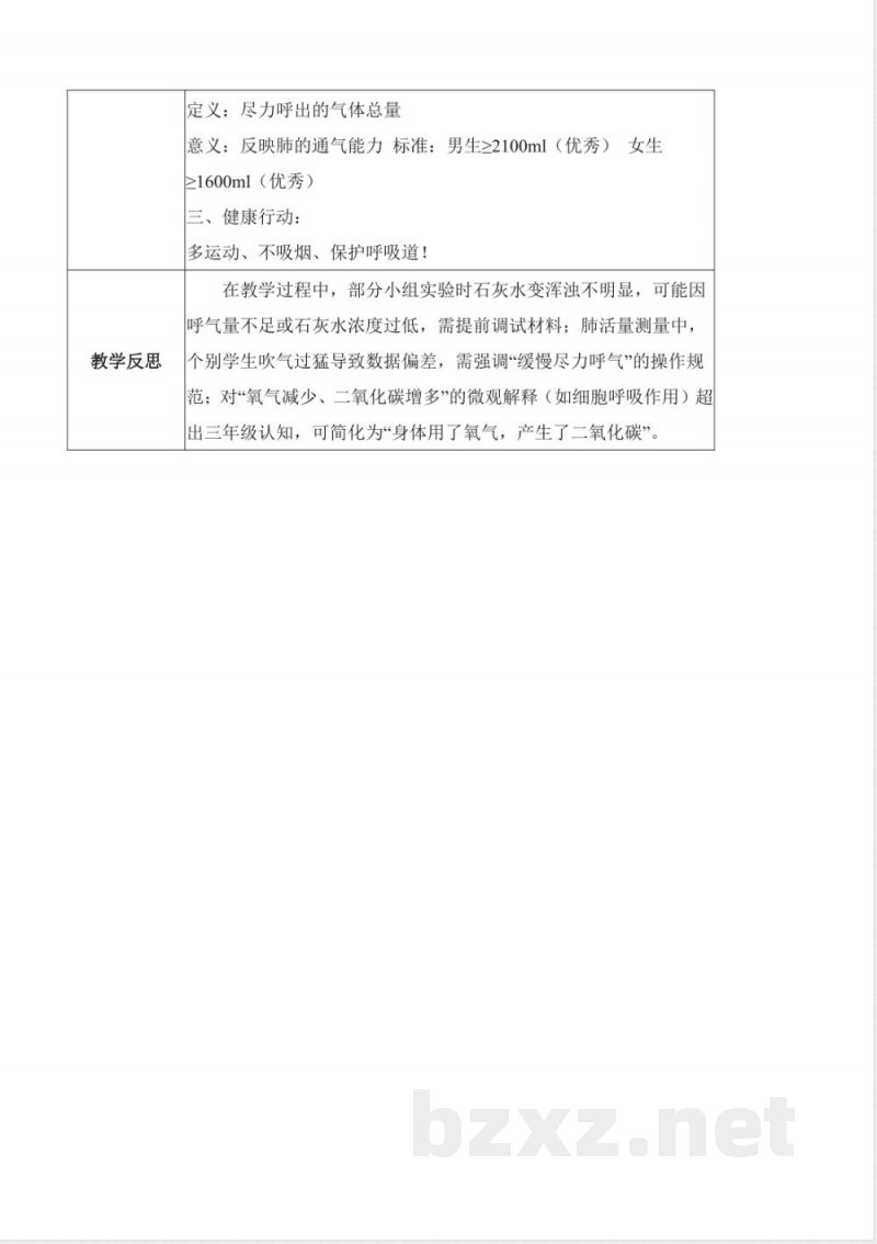 4.15 我们的呼吸（教学设计）科学人教鄂教版三年级上册2025