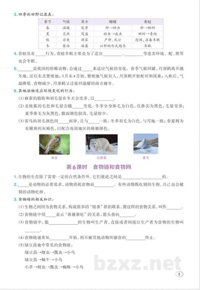2026年教科版五年级下册科学期末复习知识点自测单