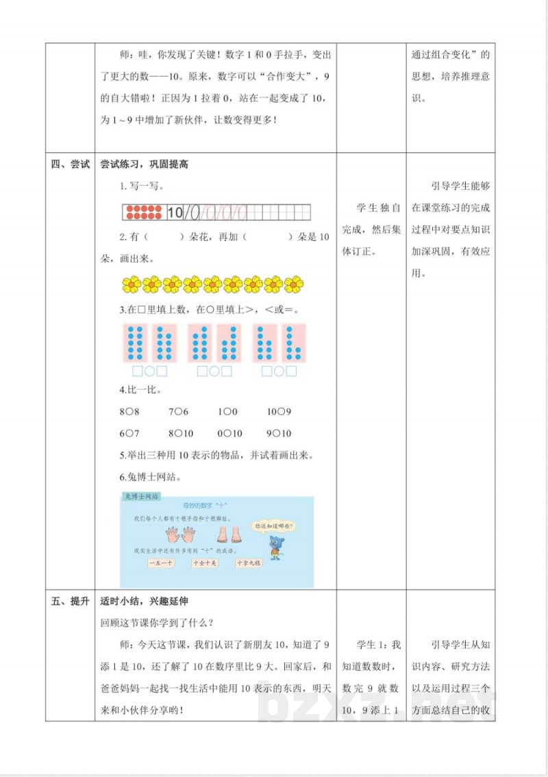 2025冀教版数学一年级上册1.14《10的认识》(教案) 2025冀教版数学一年级上册1.14《10的认识》(教案)