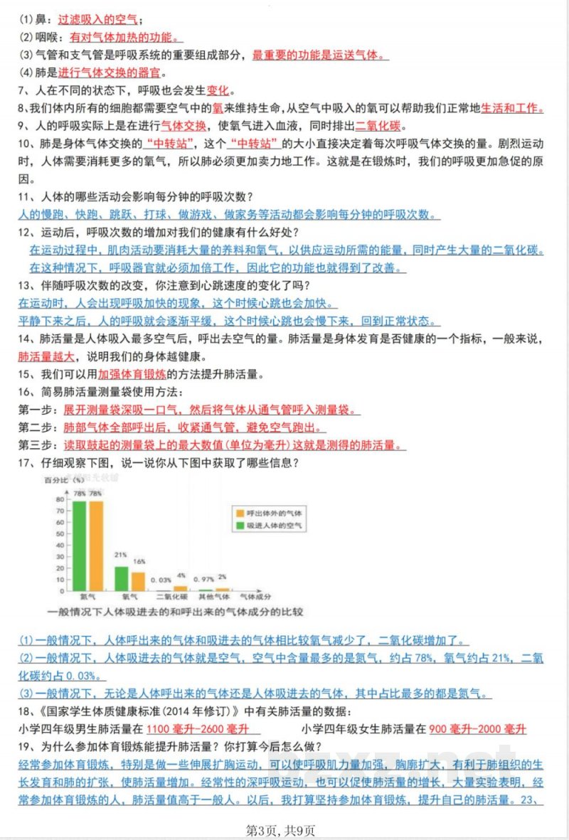 四年级上册科学知识点汇总教科版 四年级上册科学知识点汇总教科版
