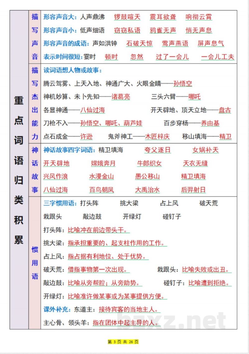 四年级上册语文必背知识点汇总