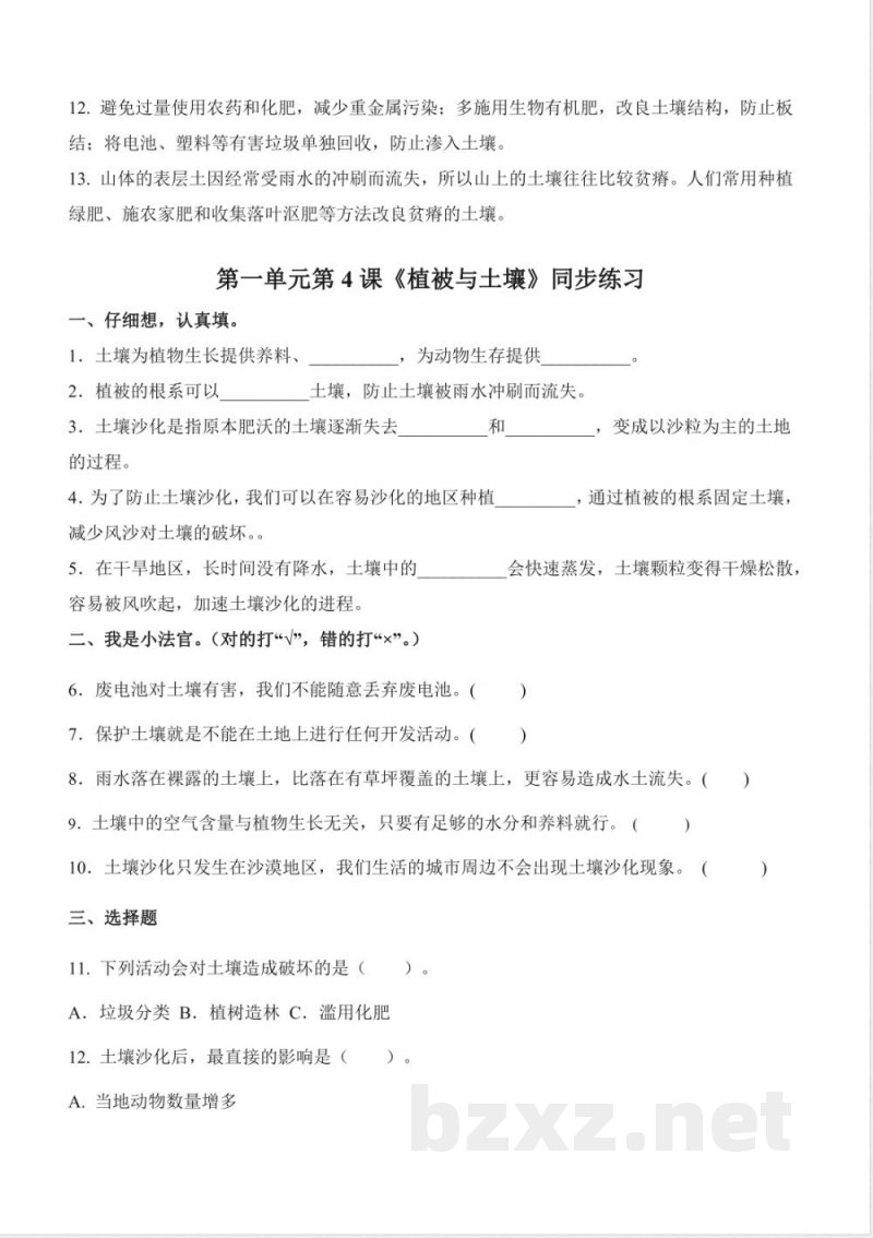 2025苏教版科学三年级上册全册同步练习(含答案) 2025苏教版科学三年级上册全册同步练习(含答案)
