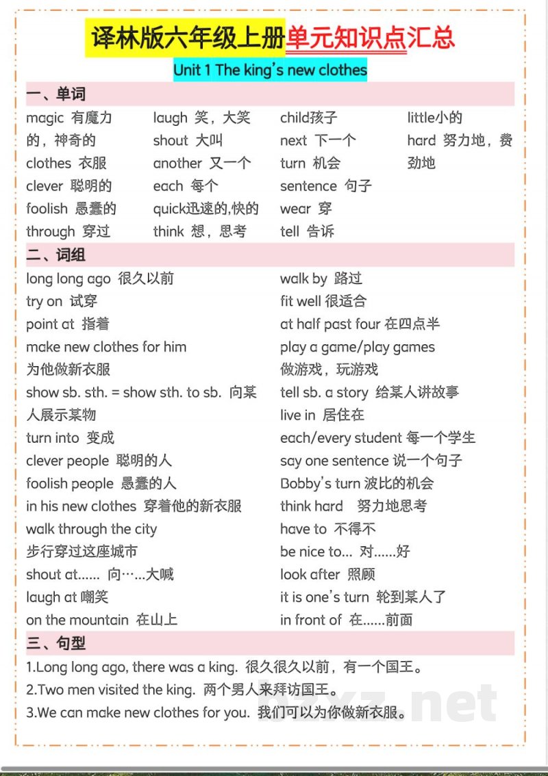 六年级上册英语单元知识点汇总《译林版》 六年级上册英语单元知识点汇总《译林版》