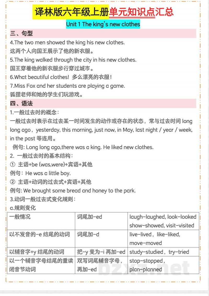 六年级上册英语单元知识点汇总《译林版》 六年级上册英语单元知识点汇总《译林版》