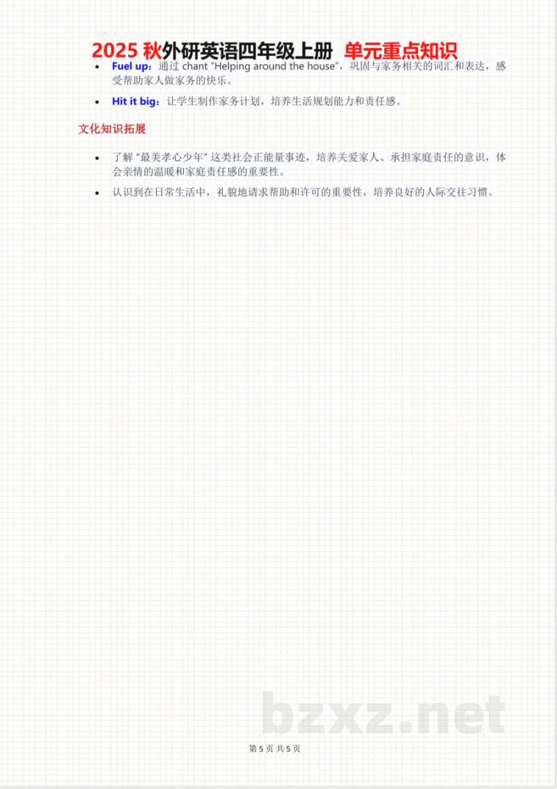 2025秋外研英语四年级上册 单元重点知识 Unit 02 2025秋外研英语四年级上册 单元重点知识 Unit 02