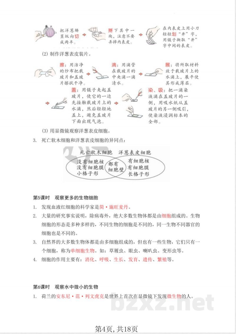教科版六年级上册科学知识总结(背诵版) 教科版六年级上册科学知识总结(背诵版)