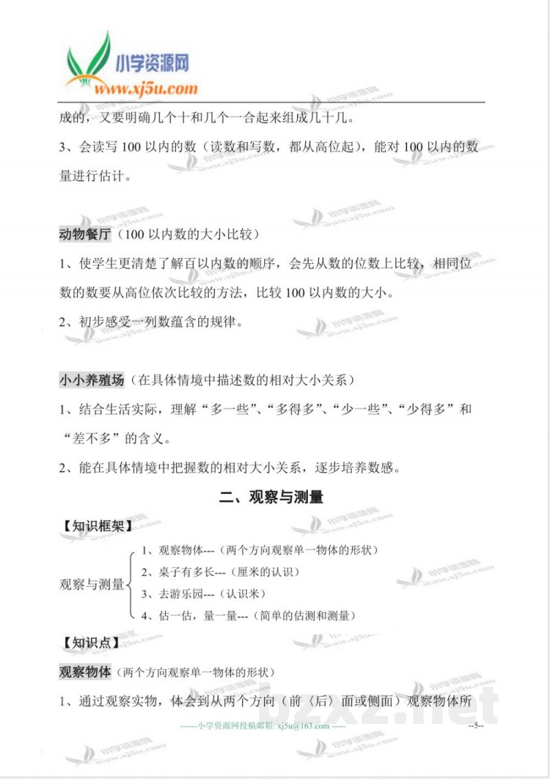 北师大版一年级数学(下册)知识点164 北师大版一年级数学(下册)知识点164